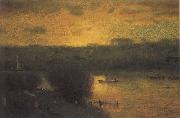 unknow artist Sunset on the Passaic oil painting on canvas